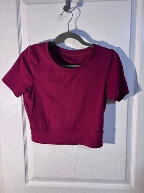 Red athleta workout top